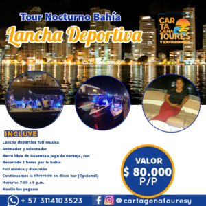 TOUR NOCTURNO BAHIA – LANCHA DEPORTIVA